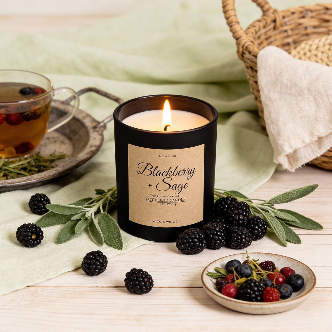 Blackberry + Sage 1 Wick Candle