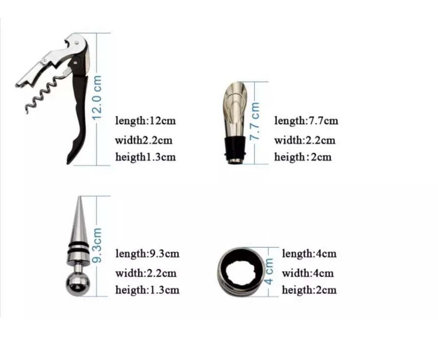 STAINLESS STEEL WINE ACCESSORY SET