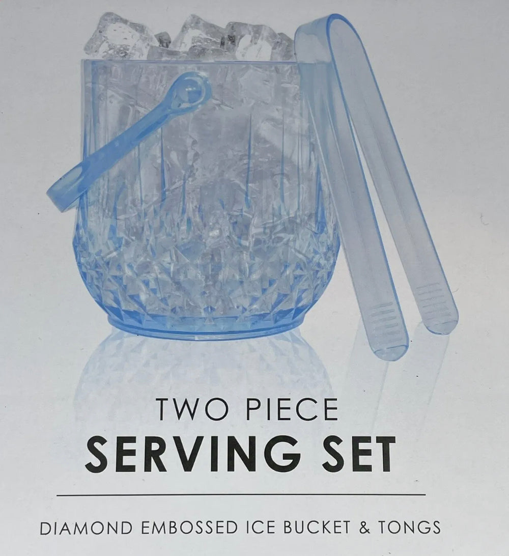 Diamond Embossed Bucket & Tongs