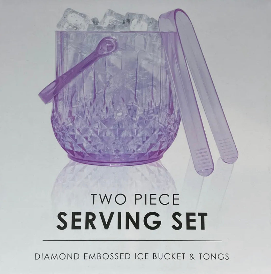 Diamond Embossed Bucket & Tongs